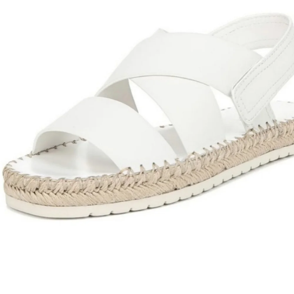 VINCE White Leather Sandals - Picture 1 of 11